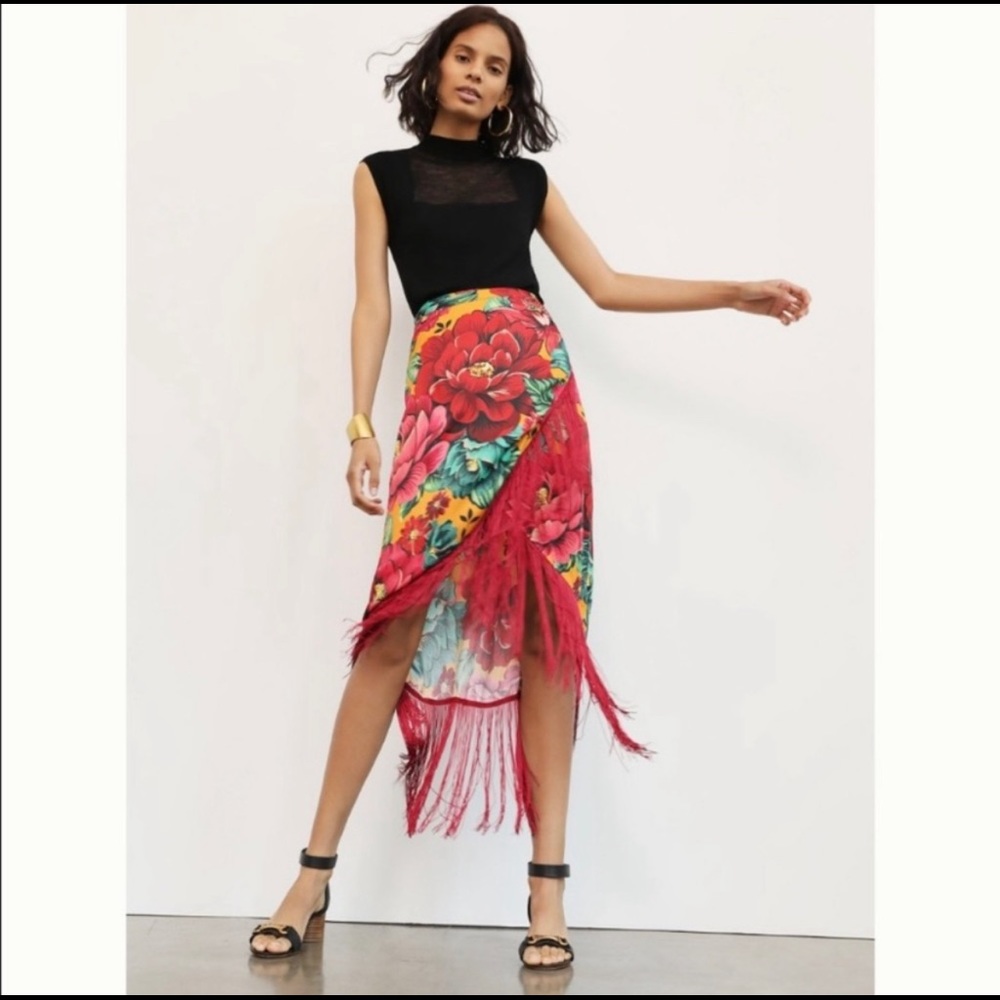 NWT ANTHROPOLOGIE FARM RIO Benita Fringe Skirt